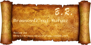 Brassoványi Rufusz névjegykártya